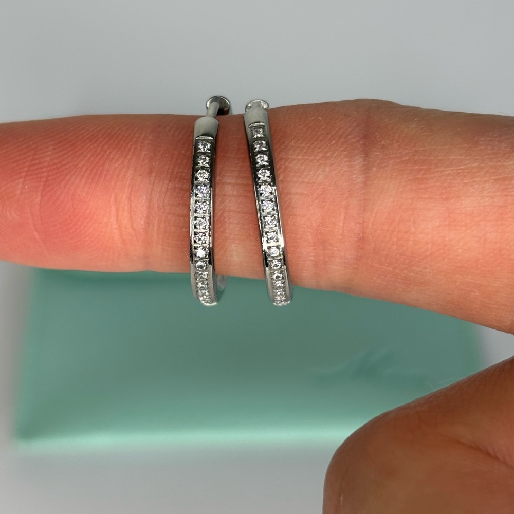 MIA Silver-toned Non-Tarnish Pave Earrings